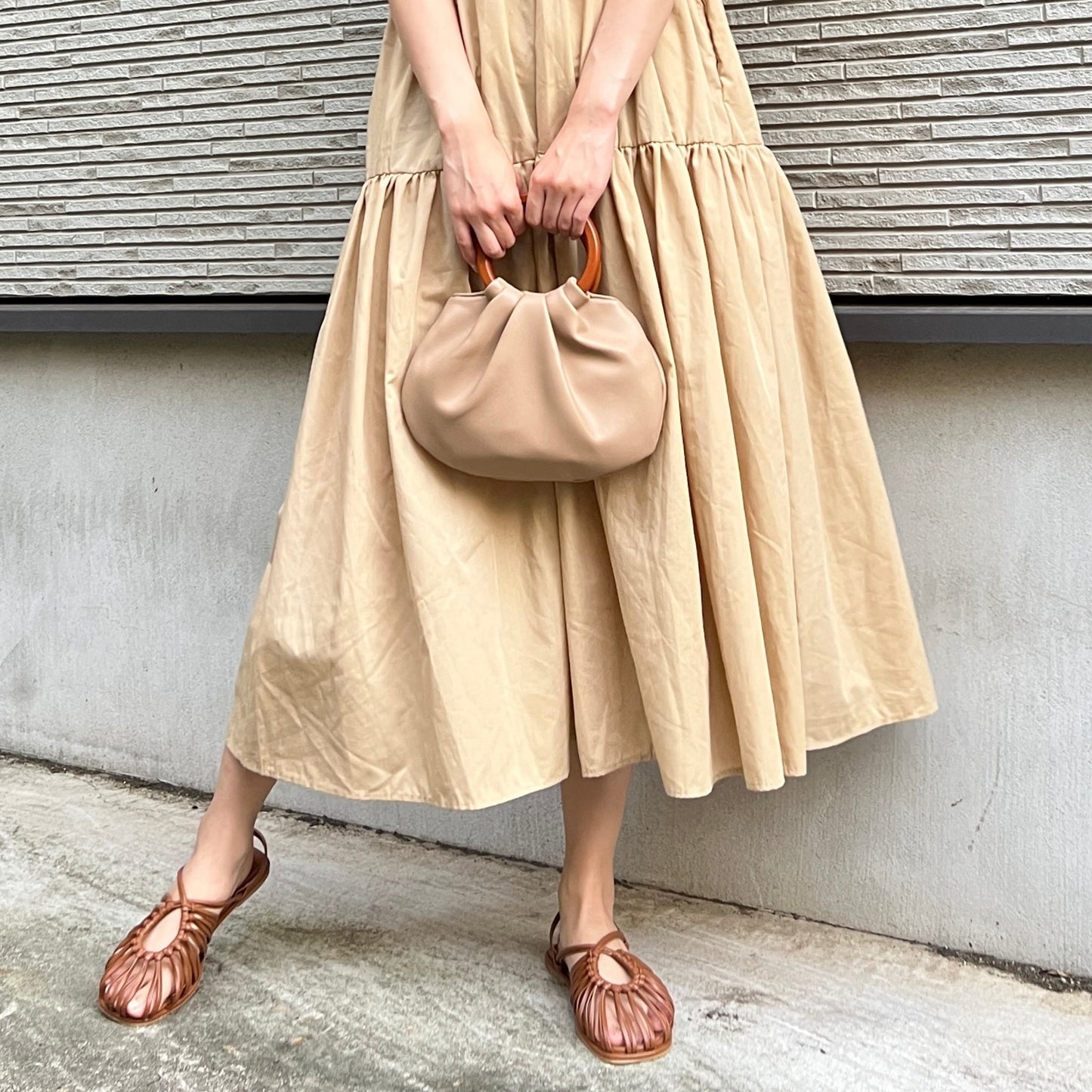 木製ハンドルバッグ