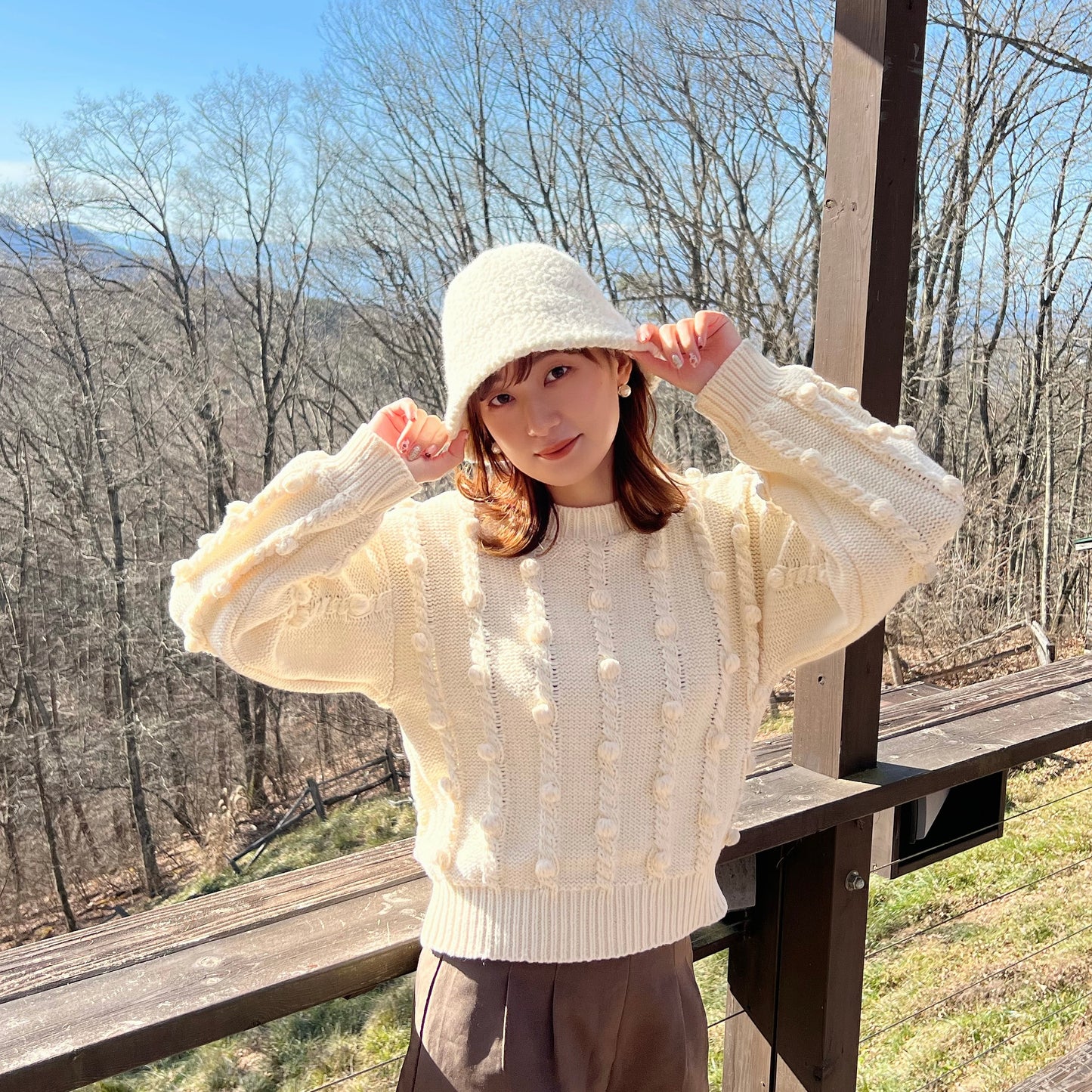 もこもこバケットハット